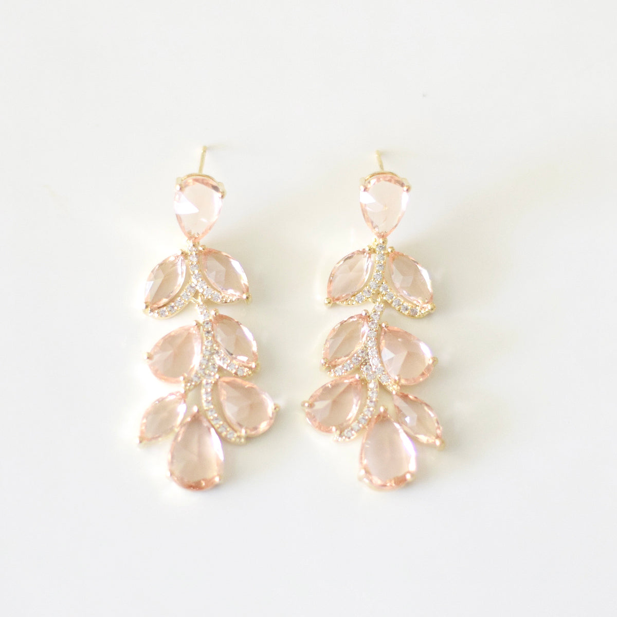 Peach Embellished Drops Daisy Holsenbeck