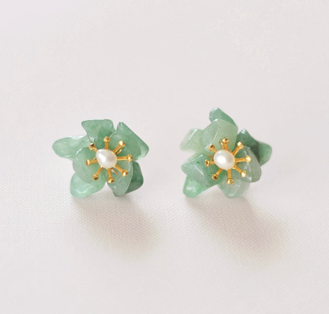 Floral Stone Studs